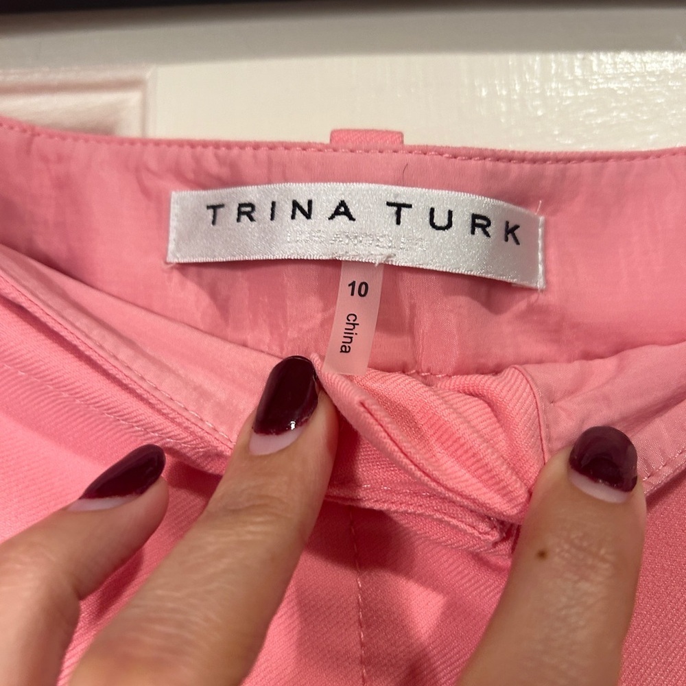 Trina Turk Vibrant Pink Cropped Wide-Leg Pants - Picture 3 of 12